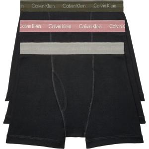 imageCalvin Klein Mens Cotton Classics 3Pack Boxer BriefBlack  Dark Olive  Ash Rose  Grey Heather Wbs