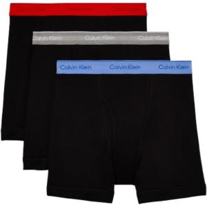 imageCalvin Klein Mens Cotton Classics 3Pack Boxer BriefBlack Bodies W Glacier  Grey Heather  Molten Wbs