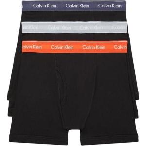 imageCalvin Klein Mens Cotton Classics 3Pack Boxer BriefBlack BodyDark Blue HeatherInfernoOvercast