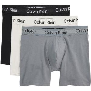 imageCalvin Klein Mens Cotton Classics 3Pack Boxer BriefBlackMoonbeamShining Armour