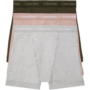 imageCalvin Klein Mens Cotton Classics 3Pack Boxer BriefDark Olive  Ash Rose  Grey Heather
