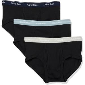 imageCalvin Klein Mens Cotton Classics 3Pack BriefBlack Bodies W Shoreline  Grey Heather  Arona