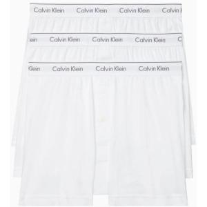 imageCalvin Klein Mens Cotton Classics 3Pack Knit Boxer3 White