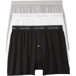 imageCalvin Klein Mens Cotton Classics 3Pack Knit BoxerBlack  Grey Heather  White