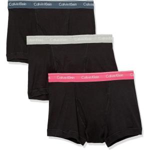 imageCalvin Klein Mens Cotton Classics 3Pack TrunkBlack Bodies W Cerise Lipstick  Grey Heather  Blue Edge