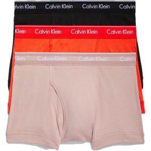 imageCalvin Klein Mens Cotton Classics 3Pack TrunkSummer Taupe  Fiesta  Black
