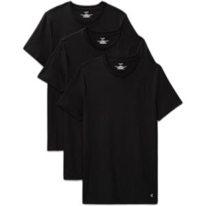 imageCalvin Klein Mens Cotton Classics 3Pack Undershirts3 Black Crewneck