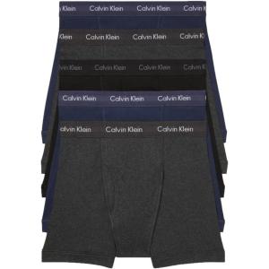 imageCalvin Klein Mens Cotton Classics 5Pack Boxer Brief2 Blue Shadow Body WBlue Shadow Waistband  2 Charcoal Heather Body WCharcoal Heather Waistband  1 Black Body WBlack Waistband