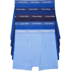 imageCalvin Klein Mens Cotton Classics 5Pack Boxer Brief2 Mazarine Blue  1 Periwinkle  1 Dark Night  1 Evening Blue