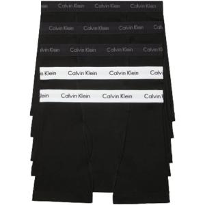 imageCalvin Klein Mens Cotton Classics 5Pack Boxer Brief3 Black Bodies W  Black Wb  2 Black Bodies W  White Wb