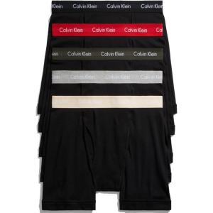 imageCalvin Klein Mens Cotton Classics 5Pack Boxer BriefBlack Bodies W Black  Grey Heather  Exact  Tapioca  Olive