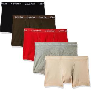imageCalvin Klein Mens Cotton Classics 5Pack TrunkBlack  Grey Heather  Exact  Tapioca  Olive
