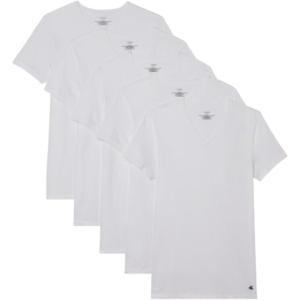 imageCalvin Klein Mens Cotton Classics 5Pack Undershirts5 White Vneck