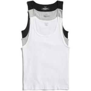 imageCalvin Klein Mens Cotton Classics Multipack TanksBlack  White  Grey Heather