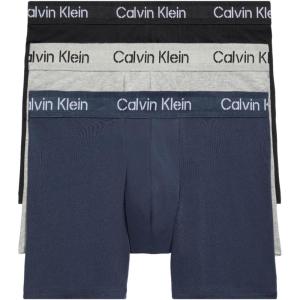 imageCalvin Klein Mens Cotton Stretch 3Pack Boxer BriefBlack  Speakeasy  Grey Heather