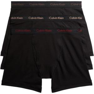 imageCalvin Klein Mens Cotton Stretch 3Pack Boxer BriefBlack Bodies W Olive  Gentle  Red Carpet Logos