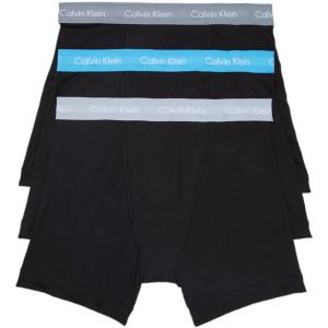 imageCalvin Klein Mens Cotton Stretch 3Pack Boxer BriefBlack Bodies W Storm Cloud  Storm Heather  Signature Blue Wbs