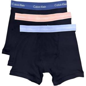 imageCalvin Klein Mens Cotton Stretch 3Pack Boxer BriefBlack Bodies W Vintage Indigo  Melon Frenzy  Halogen Blue Wbs