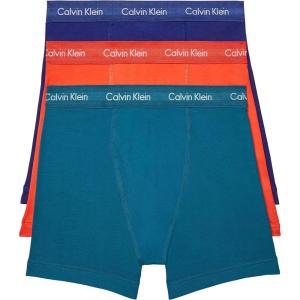 imageCalvin Klein Mens Cotton Stretch 3Pack Boxer BriefByou Blue  Exotic Coral  Topaz Gemstone