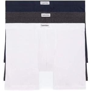 imageCalvin Klein Mens Cotton Stretch 3Pack Boxer BriefCharcoal HeatherWhiteShoreline