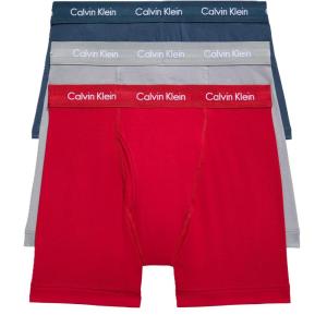 imageCalvin Klein Mens Cotton Stretch 3Pack Boxer BriefConvoy  Juneberry  Navy Stone