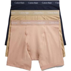 imageCalvin Klein Mens Cotton Stretch 3Pack Boxer BriefShoreline  Clay  Travertine