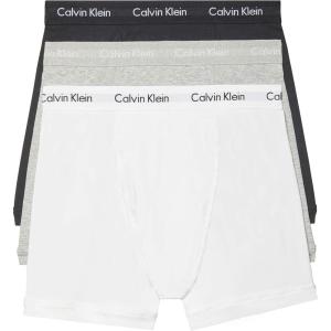 imageCalvin Klein Mens Cotton Stretch 3Pack Boxer BriefWhite  Black  Grey Heather
