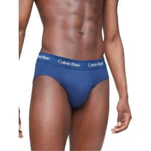 imageCalvin Klein Mens Cotton Stretch 3Pack BriefAspen BerrySangria LakeCrest Blue