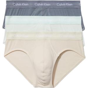 imageCalvin Klein Mens Cotton Stretch 3Pack BriefDragon Fly  Mudstone  Asphalt Grey
