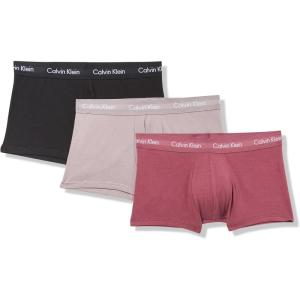 imageCalvin Klein Mens Cotton Stretch 3Pack Low Rise TrunksBlack  Zinc  Deep Mauve