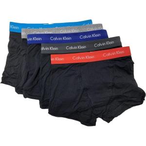 imageCalvin Klein Mens Cotton Stretch 3Pack Low Rise TrunksBlack BodyWildflowerVoidMiddle Ground HeatherBlue Topaz