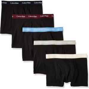 imageCalvin Klein Mens Cotton Stretch 3Pack Low Rise TrunksBlue BayShortlineJet GreyOatmeal HeatherRaisin Torte