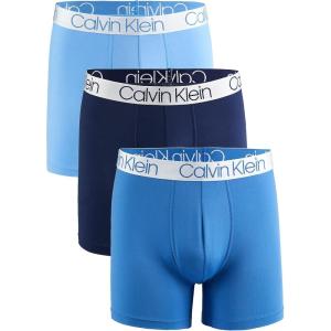 imageCalvin Klein Mens Cotton Stretch 3Pack Low Rise TrunksBluenp2214993Obsidian