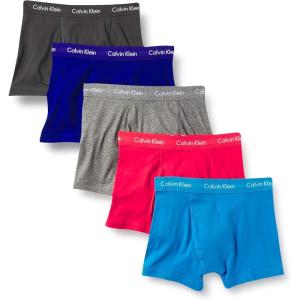 imageCalvin Klein Mens Cotton Stretch 3Pack Low Rise TrunksWildflowerVoidOpen OceanMiddle Ground HeatherBlue Topaz