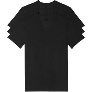 imageCalvin Klein Mens Cotton Stretch 3Pack Undershirts3 Classic Black Vneck