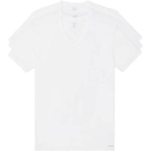imageCalvin Klein Mens Cotton Stretch 3Pack Undershirts3 Classic White Vneck
