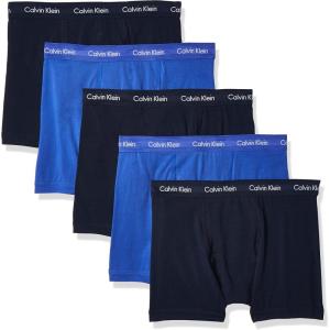 imageCalvin Klein Mens Cotton Stretch 5Pack Boxer Brief3 Blue Shadow  2 Cobalt