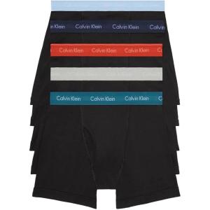 imageCalvin Klein Mens Cotton Stretch 5Pack Boxer BriefBlack Atlantic CinnabarGrey HeatherBel Air BlueBlueberry Wbs