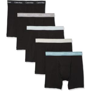 imageCalvin Klein Mens Cotton Stretch 5Pack Boxer BriefBlack Bodies W Black  Convoy  Grey Heather  Slate Turquoise  Shade Wbs