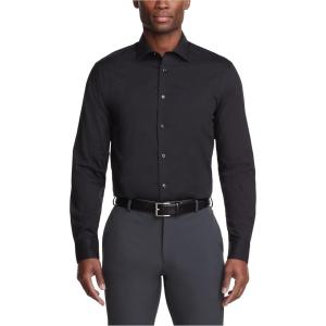 imageCalvin Klein Mens Dress Shirt Regular Fit Non Iron HerringboneBlack
