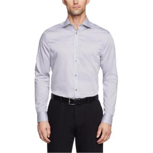 imageCalvin Klein Mens Dress Shirt Regular Fit Non Iron HerringboneSmoke