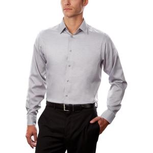 imageCalvin Klein Mens Dress Shirt Regular Fit Non Iron Stretch SolidAsh