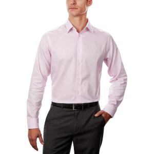 imageCalvin Klein Mens Dress Shirt Regular Fit Non Iron Stretch SolidPink
