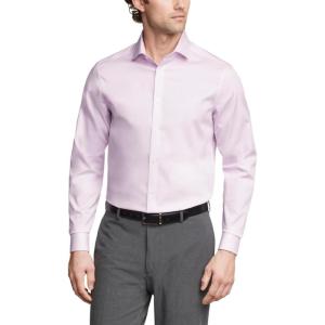 imageCalvin Klein Mens Dress Shirt Regular Fit Non Iron Stretch SolidPink Lavender