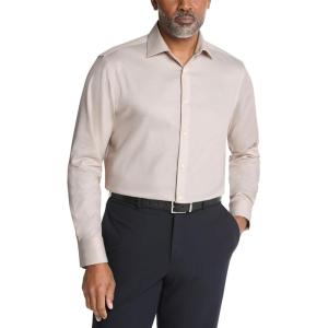 imageCalvin Klein Mens Dress Shirt Regular Fit Non Iron Stretch SolidSand Stone