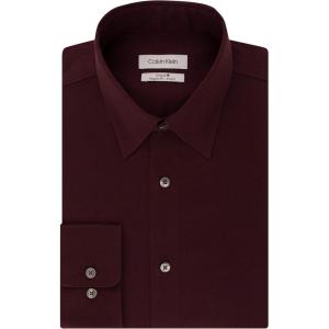 imageCalvin Klein Mens Dress Shirt Regular Fit Non Iron Stretch SolidWine