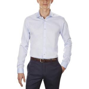 imageCalvin Klein Mens Dress Shirt Slim Fit Non Iron Herringbone Spread CollarBlue