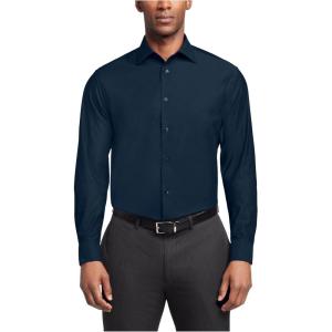 imageCalvin Klein Mens Dress Shirt Slim Fit Non Iron Herringbone Spread CollarCypress