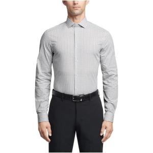 imageCalvin Klein Mens Dress Shirt Slim Fit Non Iron Herringbone Spread CollarGray