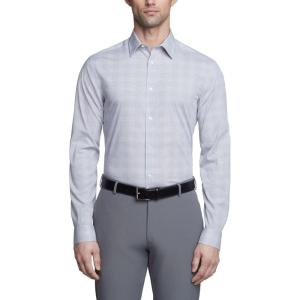 imageCalvin Klein Mens Dress Shirt Slim Fit Non Iron Herringbone Spread CollarGrey
